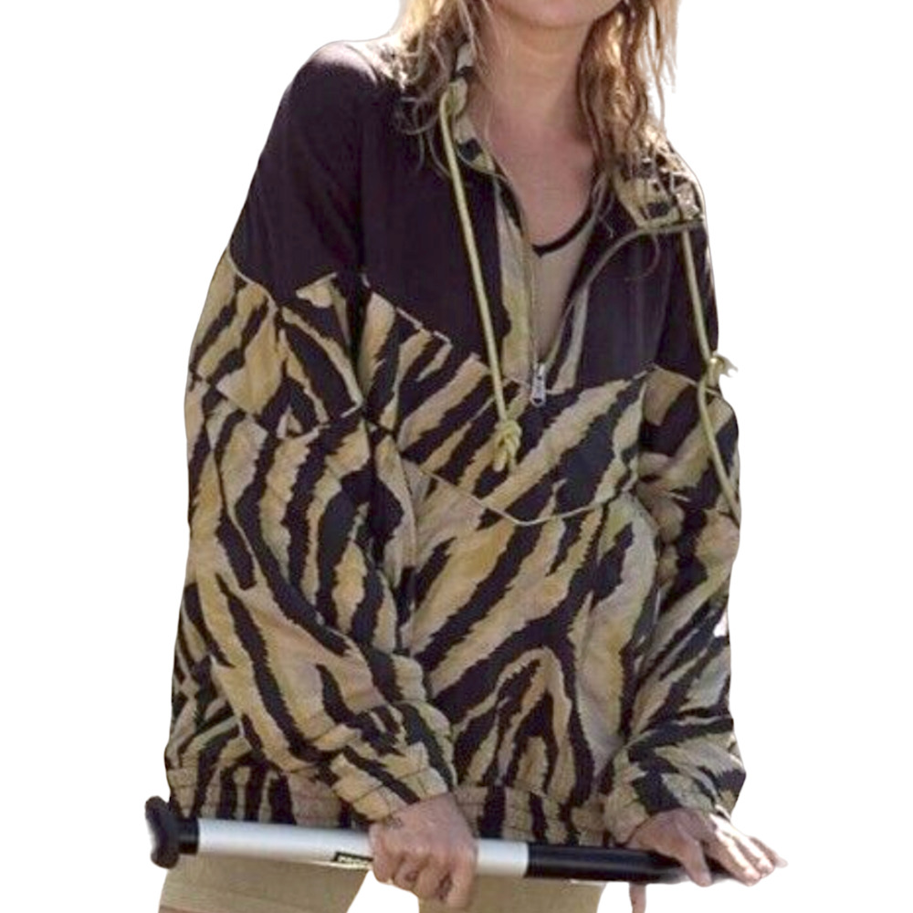 NEW FREE PEOPLE OLIVE GREEN BLACK WALK THE LINE PULLOVER JACKET COAT LARGE - Picture 14 of 16